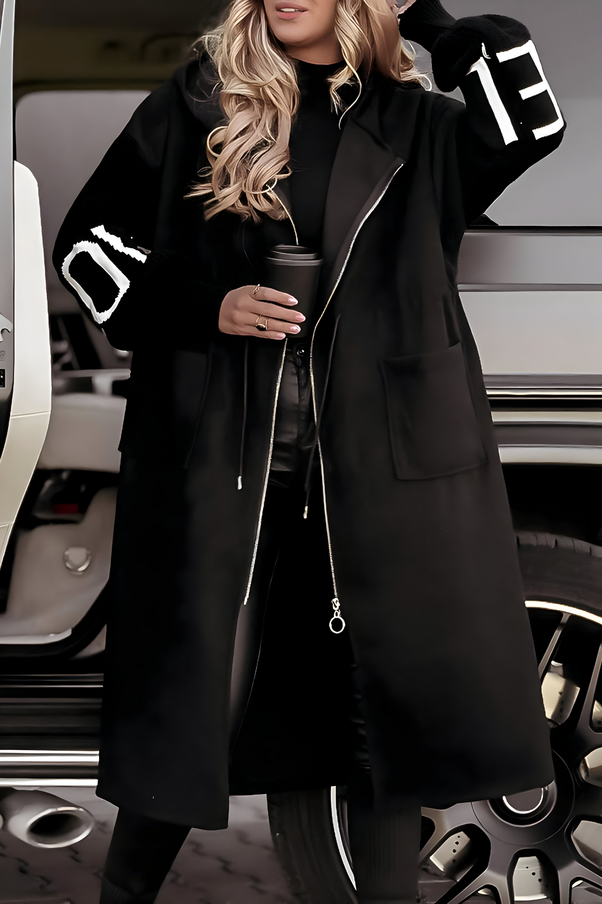 Aurélie | Manteau Chic Zippé à Capuche