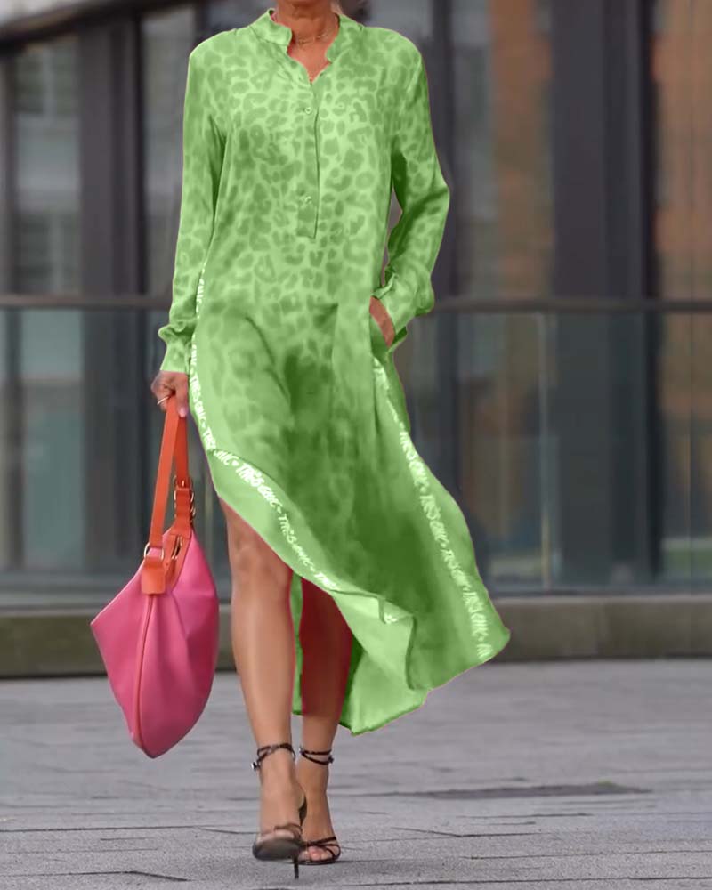 Robe Longue Femme Léopard Fendue - Sophie