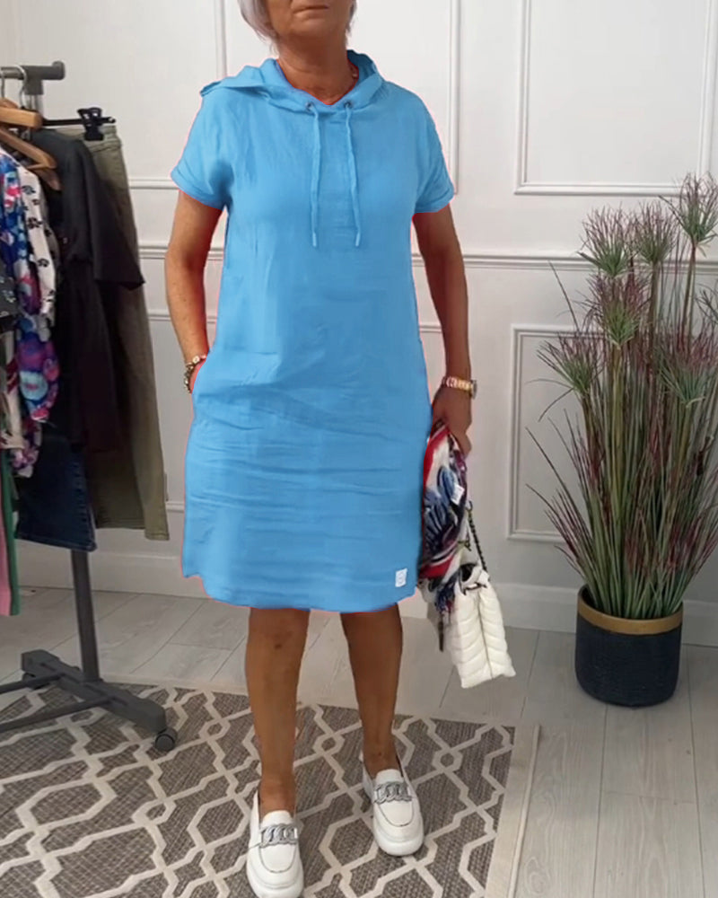 Robe Courte Femme Sweat à Capuche - Sophie