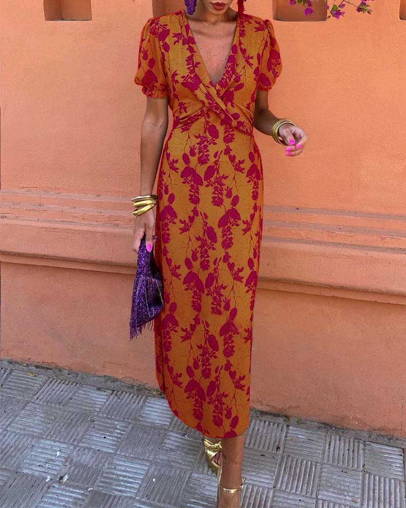 Robe Longue Femme Fleurie Cache-Cœur - Chloé