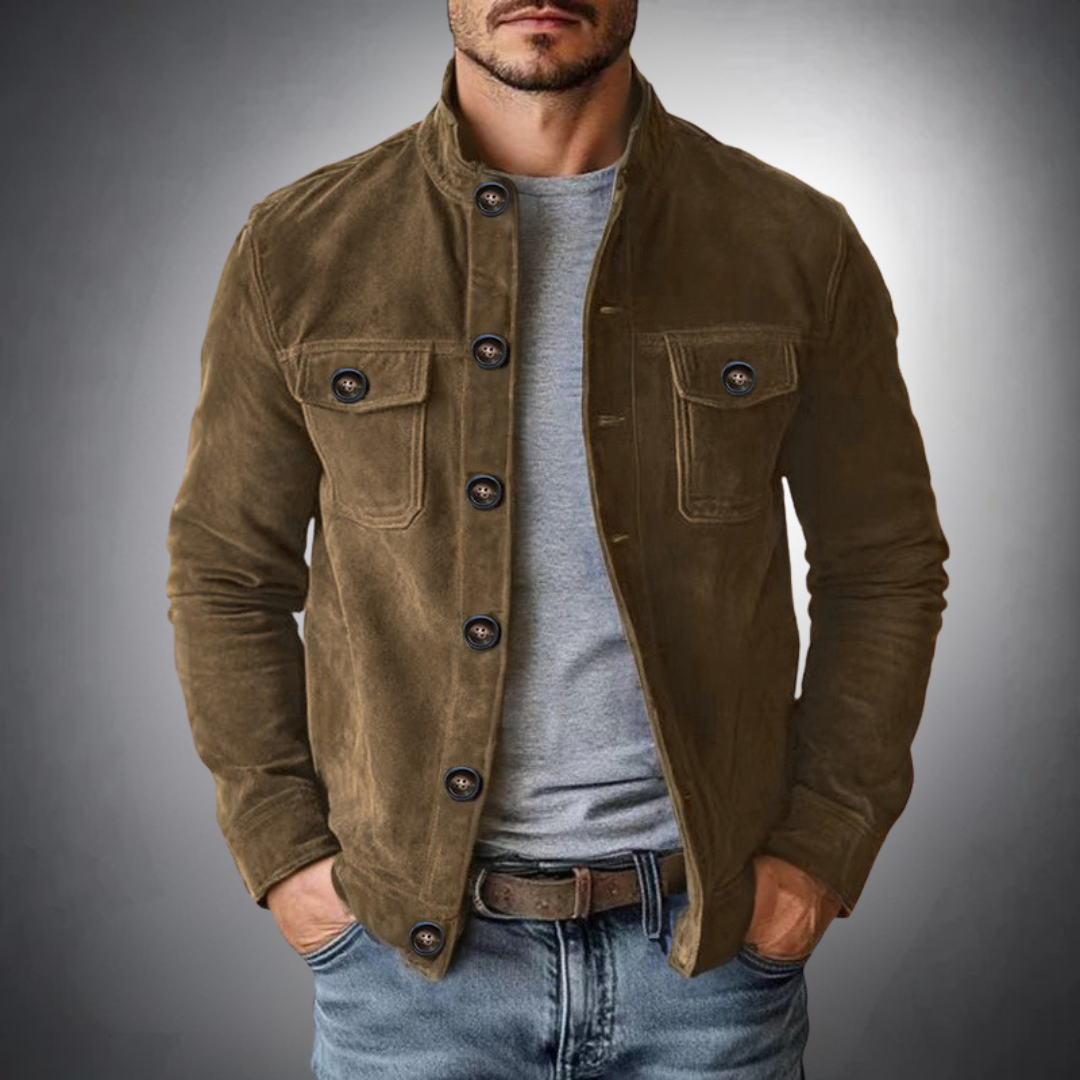Sébastien - Veste Raffinée Daim Boutonnée
