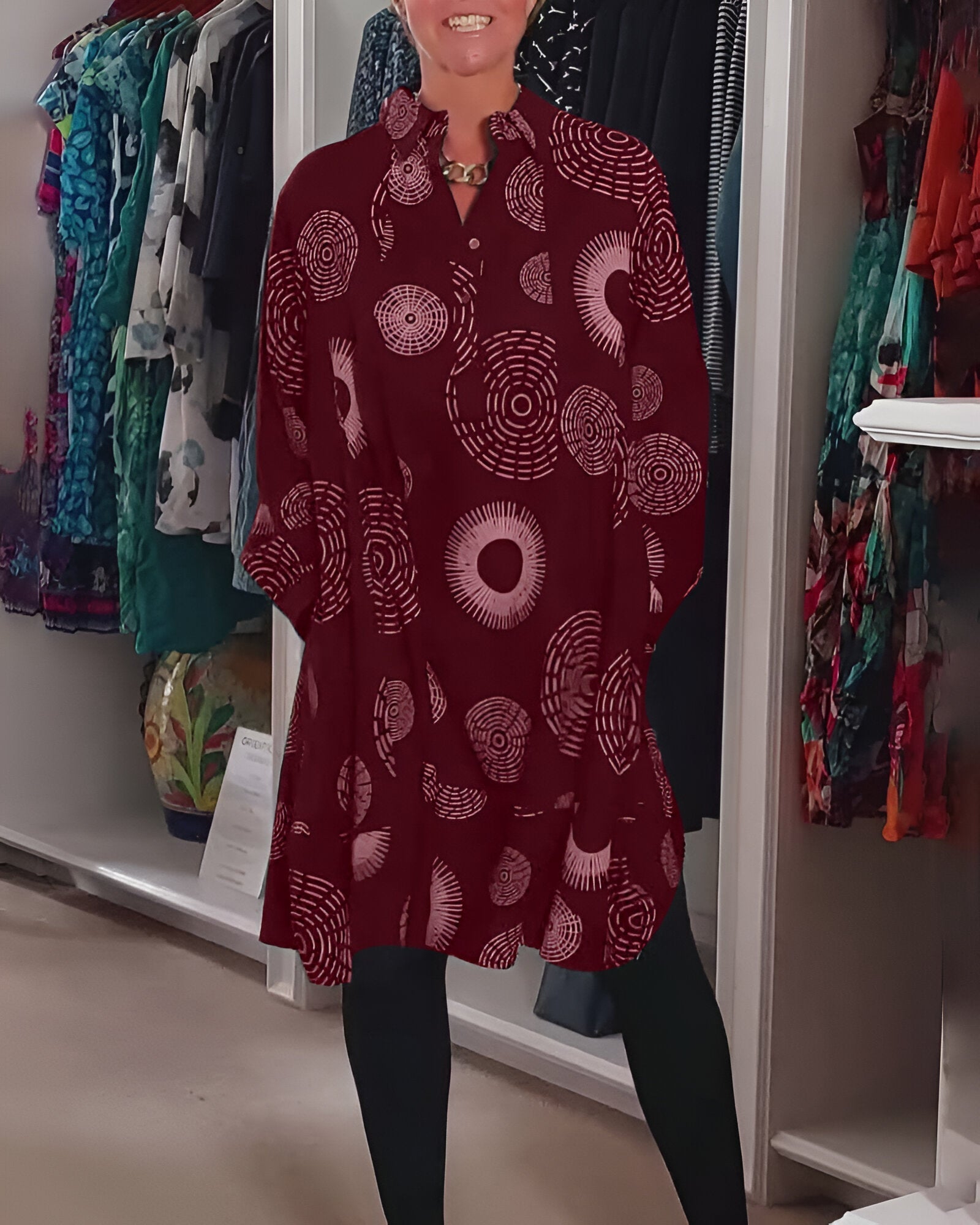 Sandrine - Robe Tunique Femme Ample Imprimée