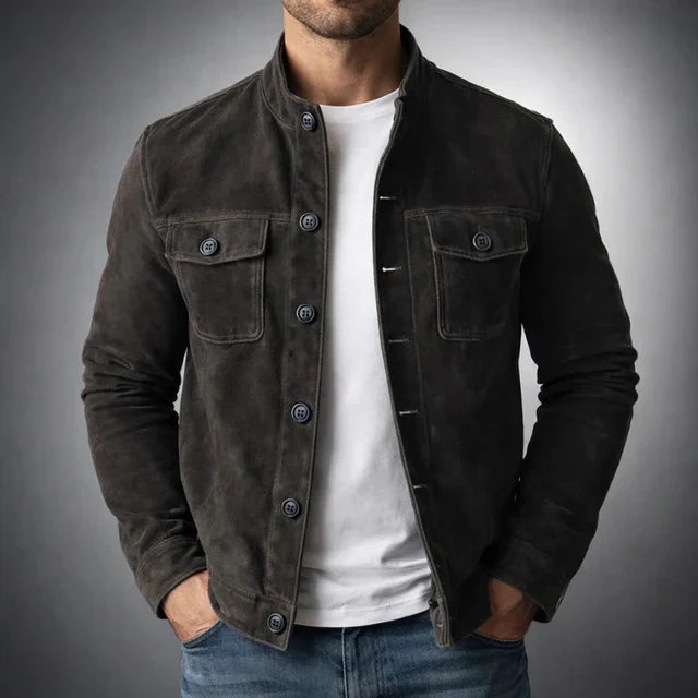Sébastien - Veste Raffinée Daim Boutonnée