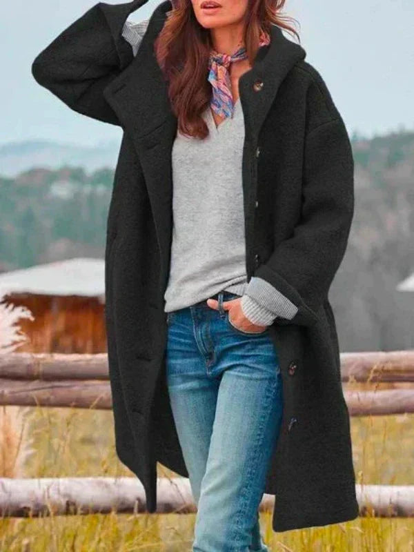 Martine | Manteau Élégant Mi-Long à Capuche
