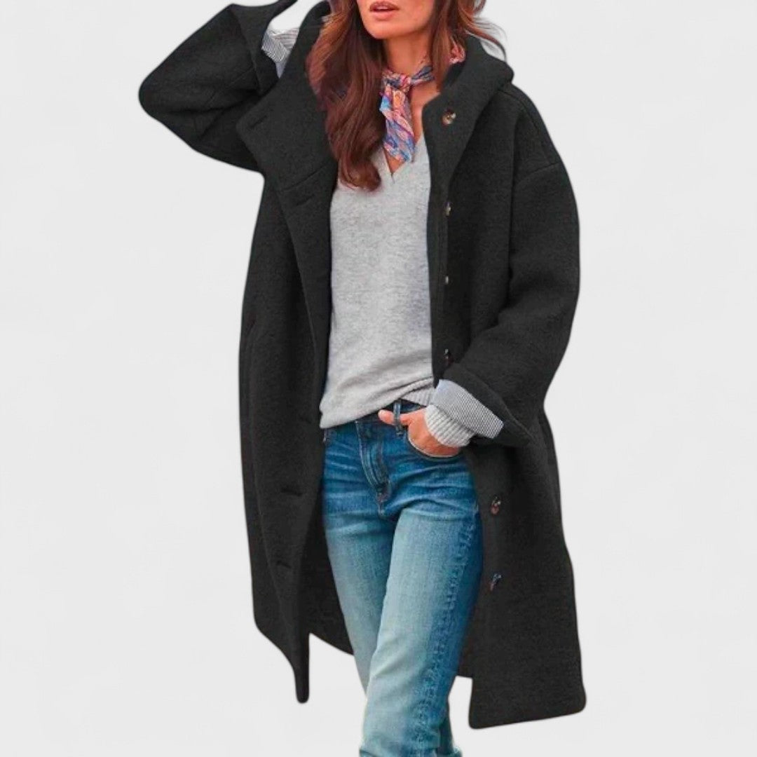 Amélie | Manteau Chic Laine à Capuche