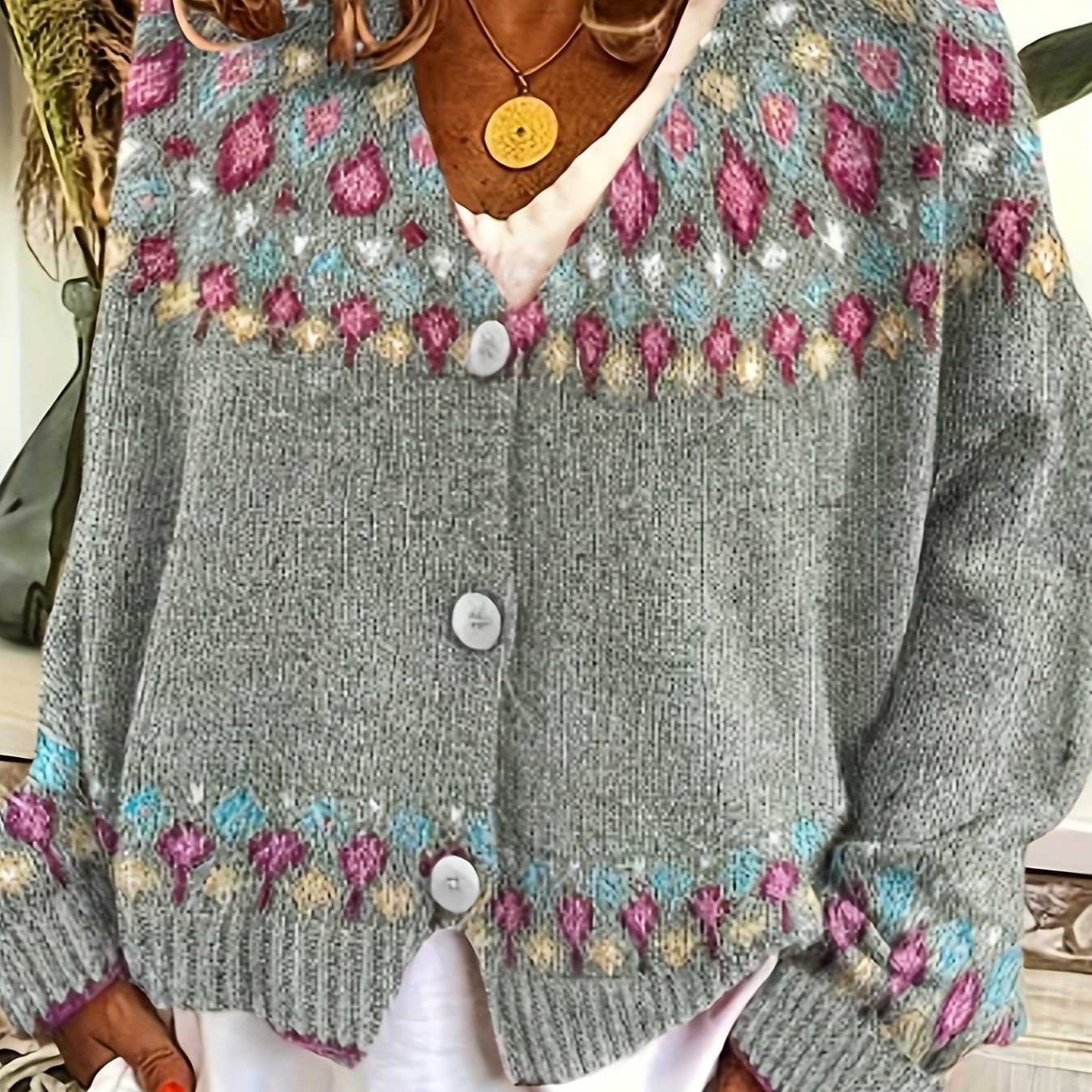Élodie - Cardigan Féminin Bohème Col V