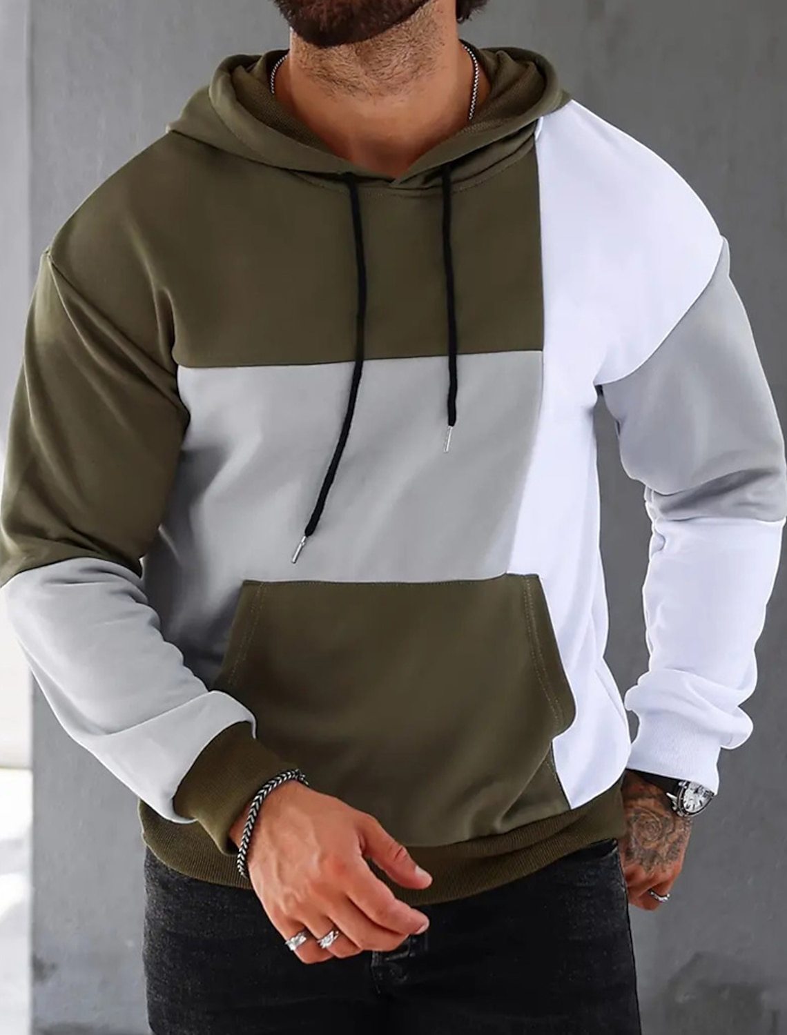 Victor – Hoodie à blocs de couleur pour homme, style moderne et tendance