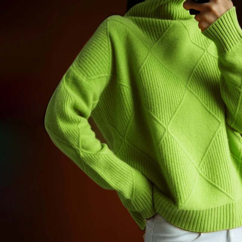 Émilie - Pull Élégant Oversize Col Roulé