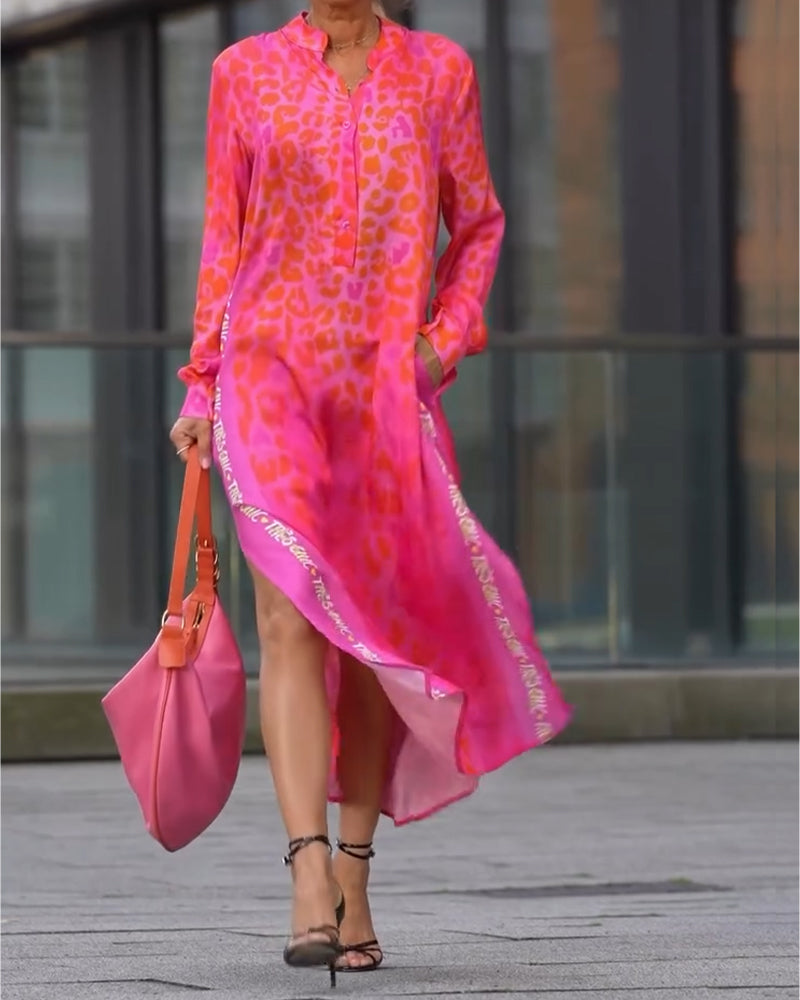 Robe Longue Femme Léopard Fendue - Sophie