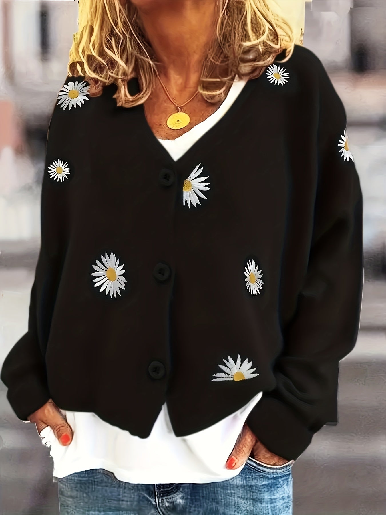 Isabelle - Cardigan Féminin Fleuri Brodé