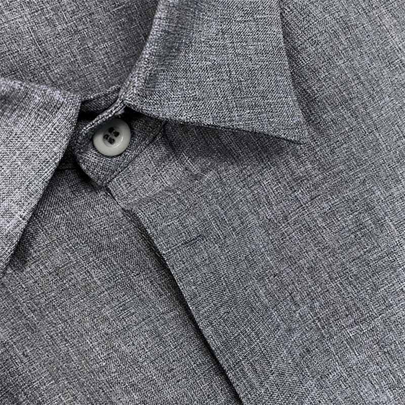 Theo - Chemise Lin Manches Courtes Décontractée Homme
