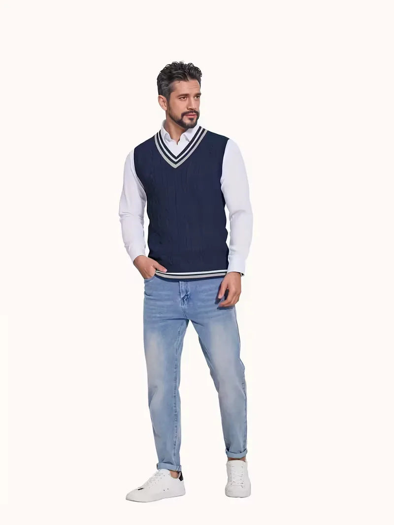 Sébastien - Pull Classique Torsadé Sans Manches