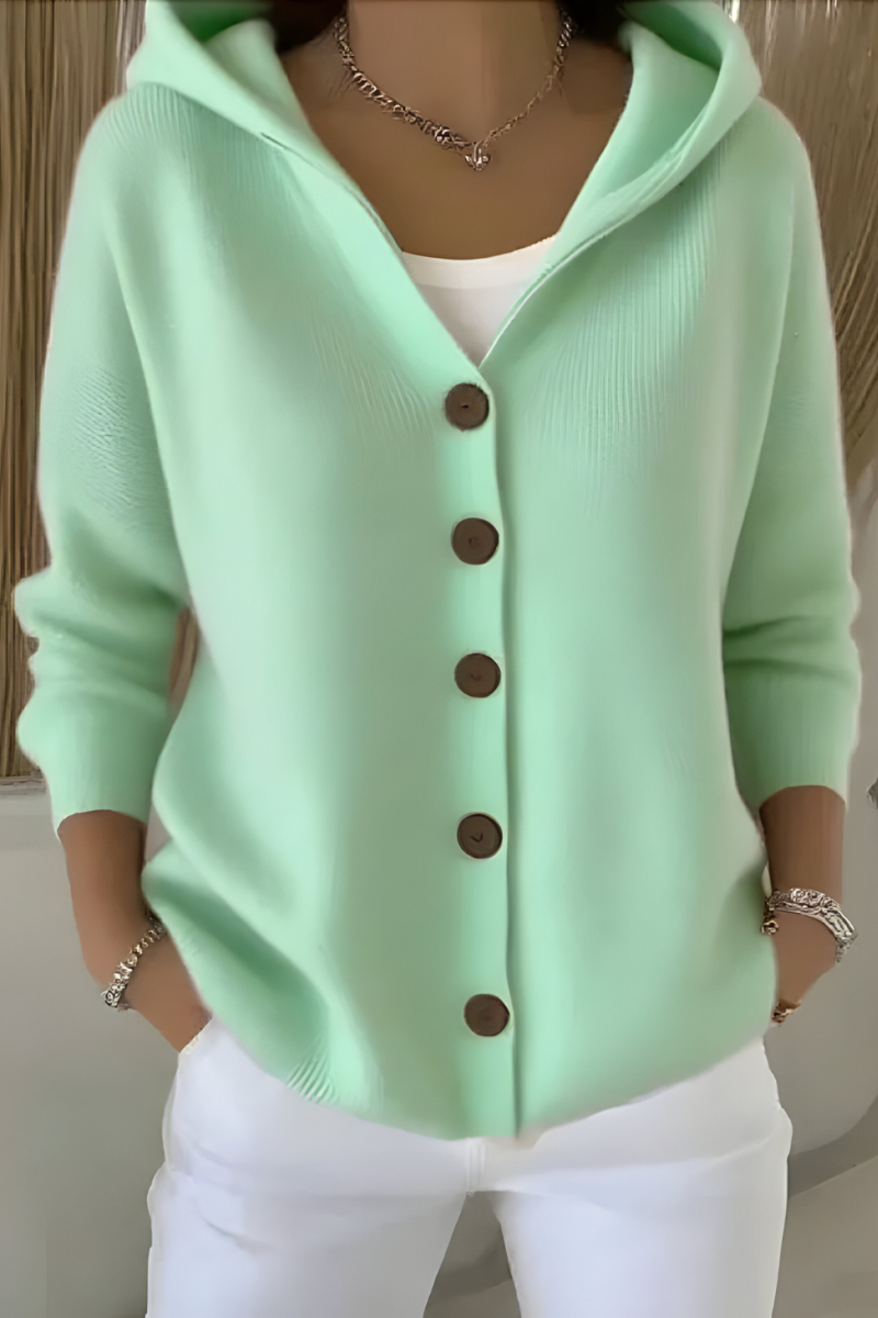 Marguerite - Cardigan Chic Boutonné à Capuche