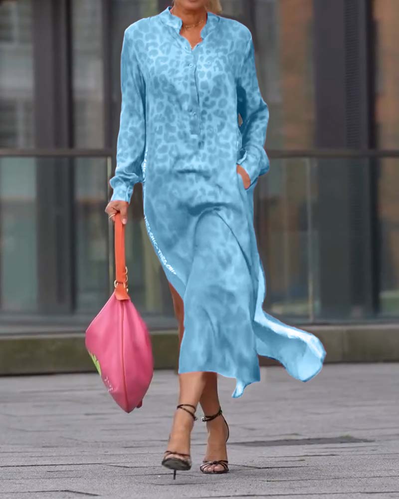 Robe Longue Femme Léopard Fendue - Sophie