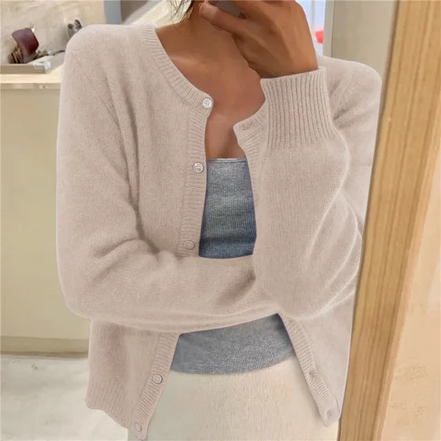 Camille - Gilet Élégant Maille Fine Boutonné