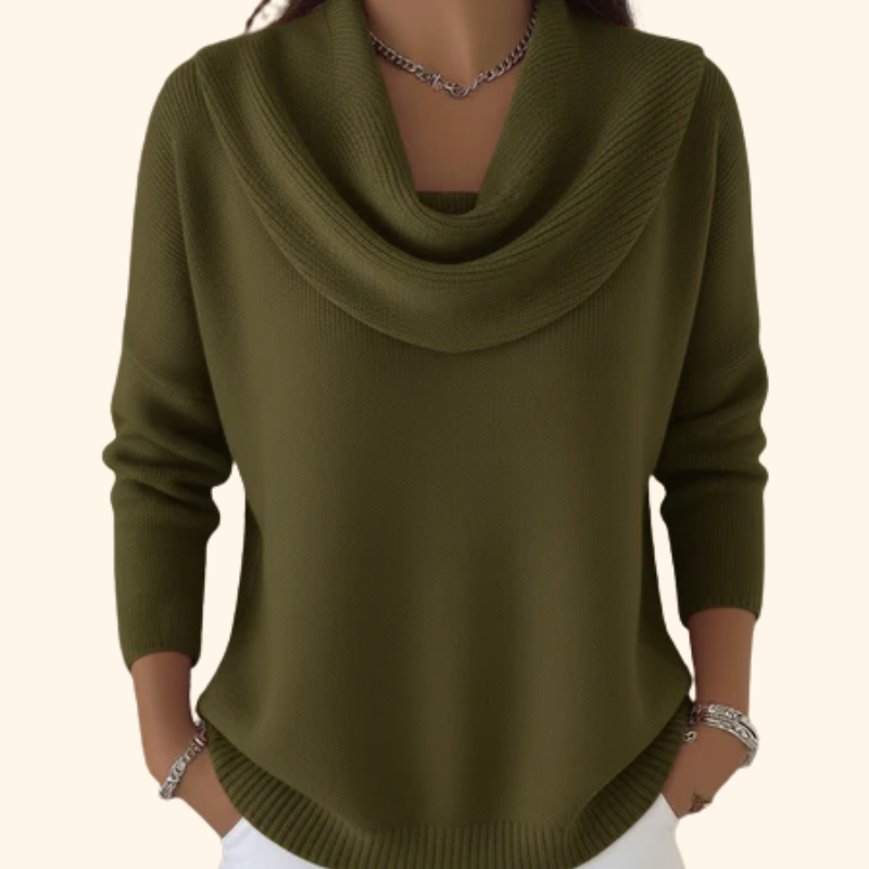 Delphine - Pull Élégant Col Bénitier Oversize