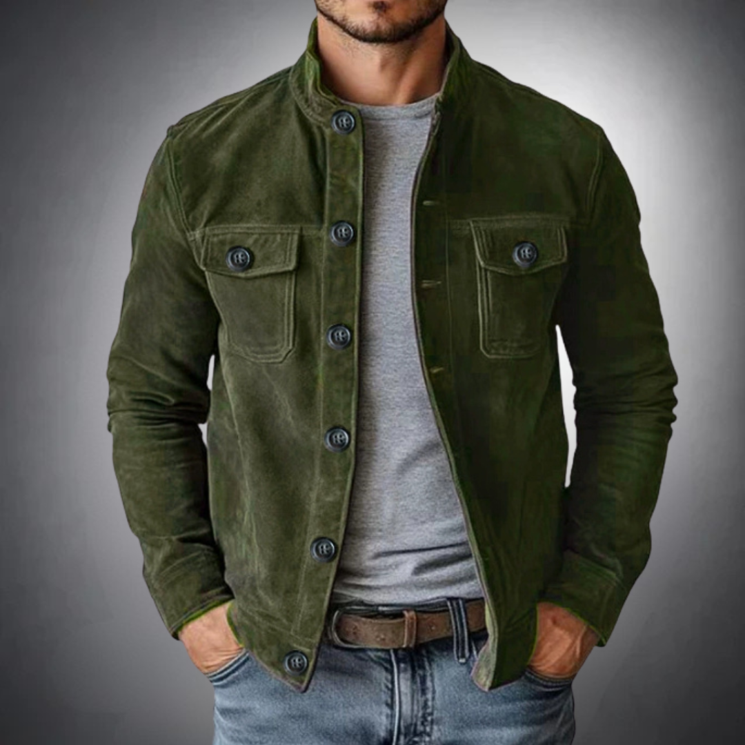 Sébastien - Veste Raffinée Daim Boutonnée