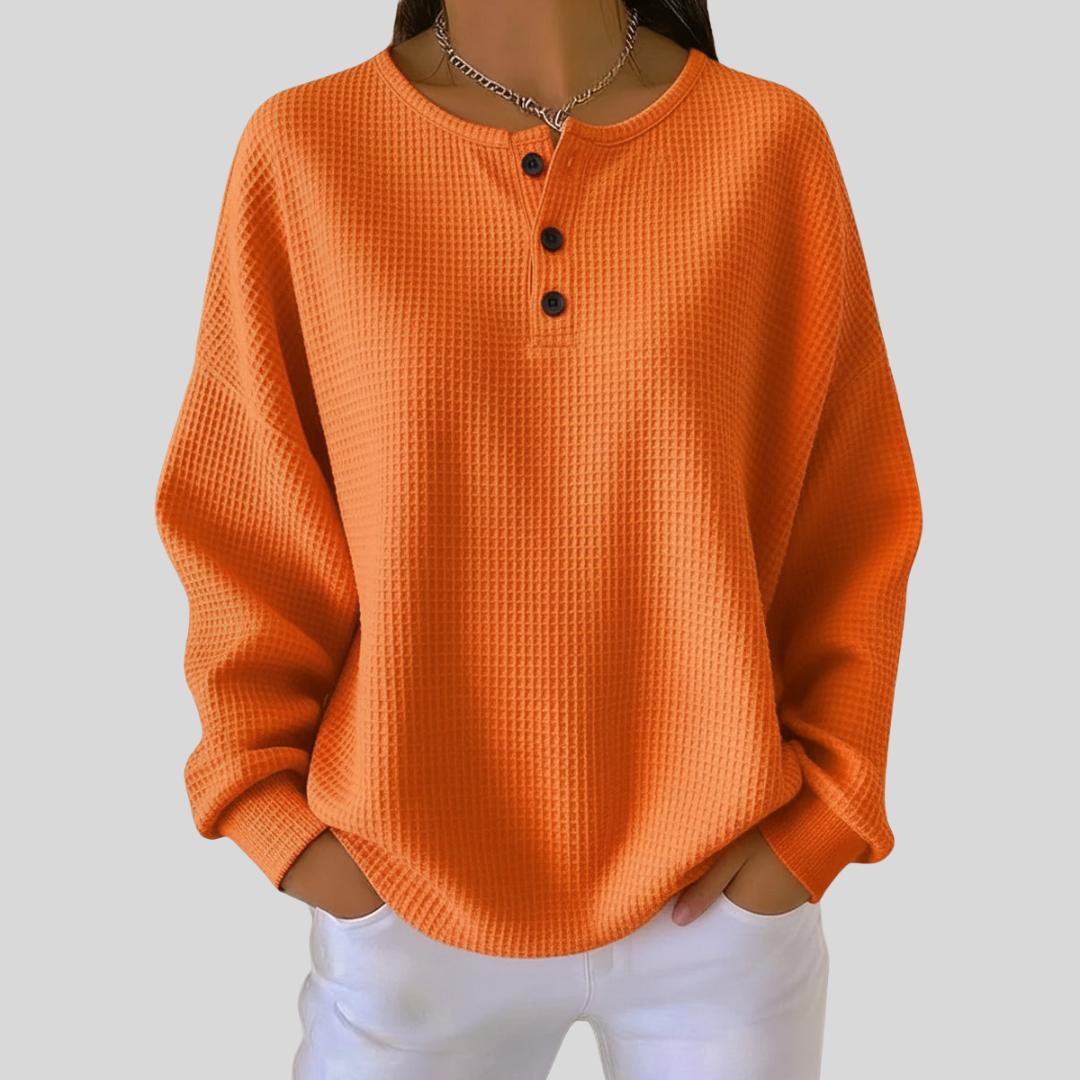 Isabelle - Haut Élégant Oversize Col Boutonné