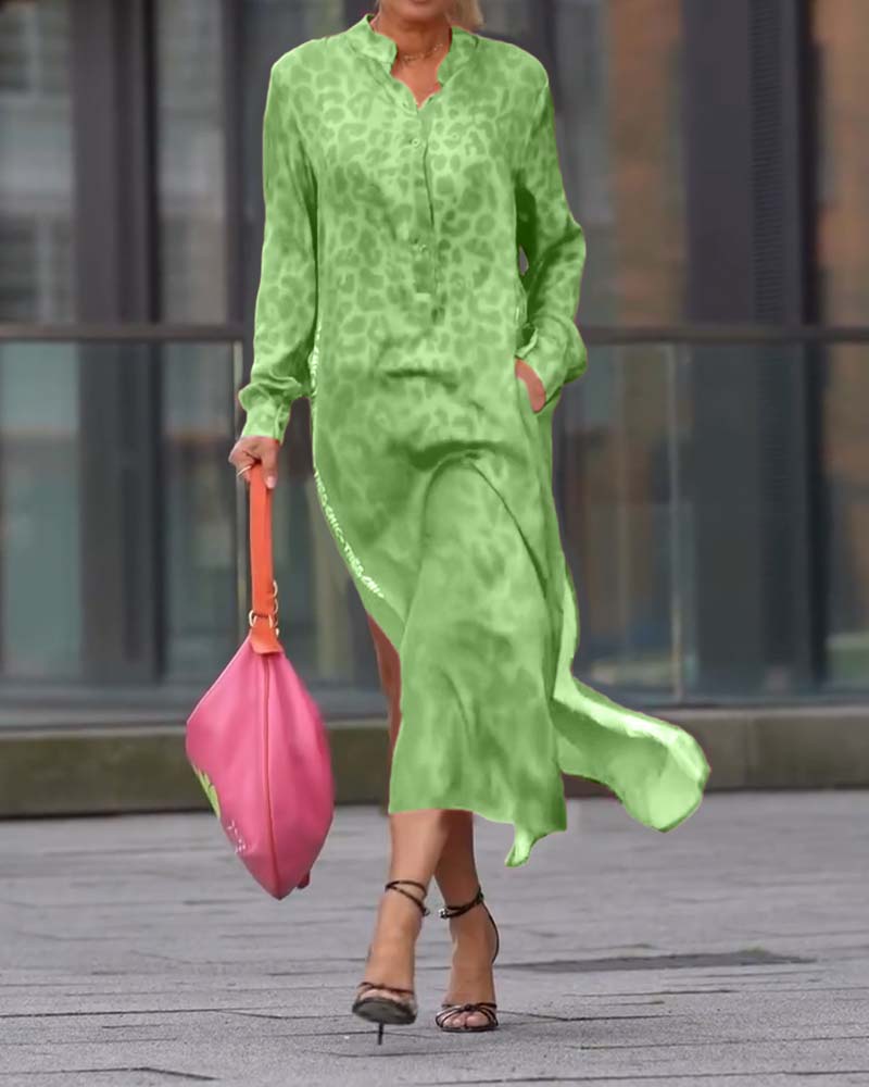 Robe Longue Femme Léopard Fendue - Sophie