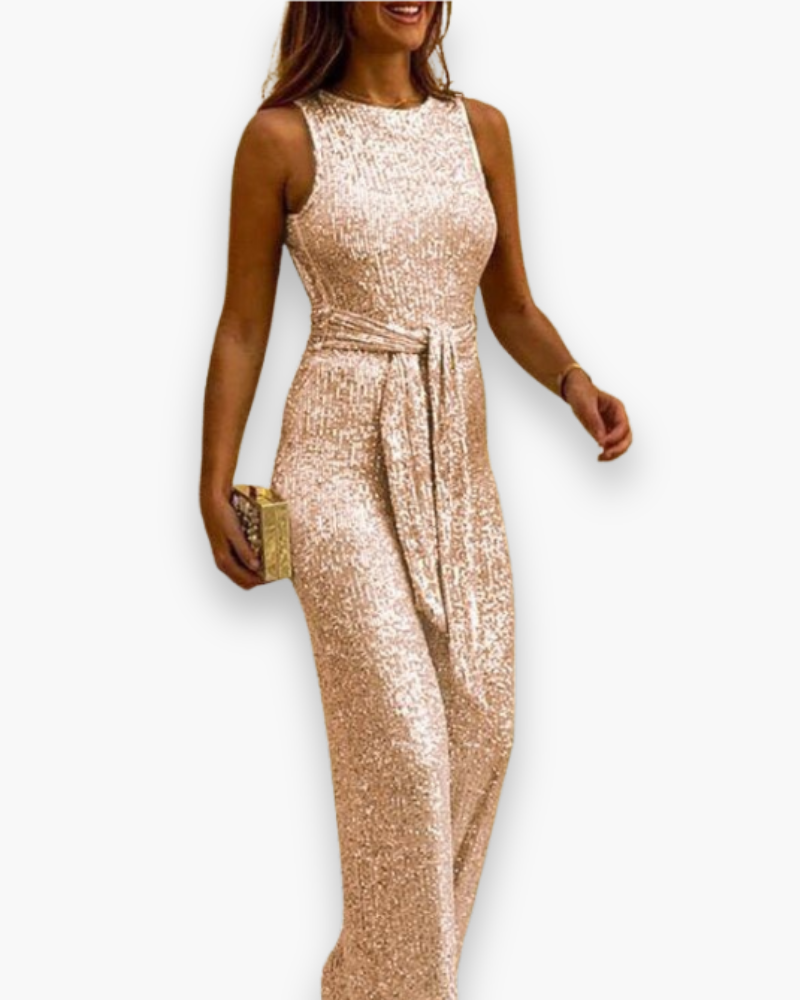Mesdames Glamorous Glitter Jumpsuit | Festival élégant pour les mariages-2