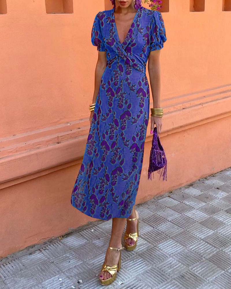 Robe Longue Femme Fleurie Cache-Cœur - Chloé