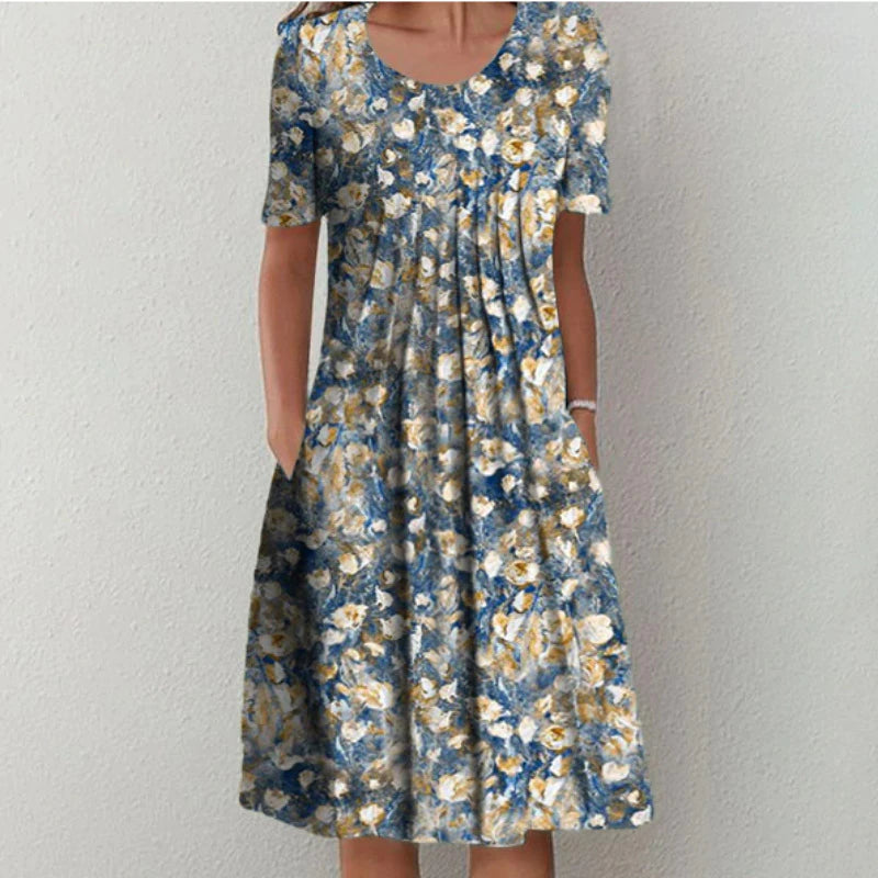 Chloé - Robe Évasée Fleurie Décontractée Femme