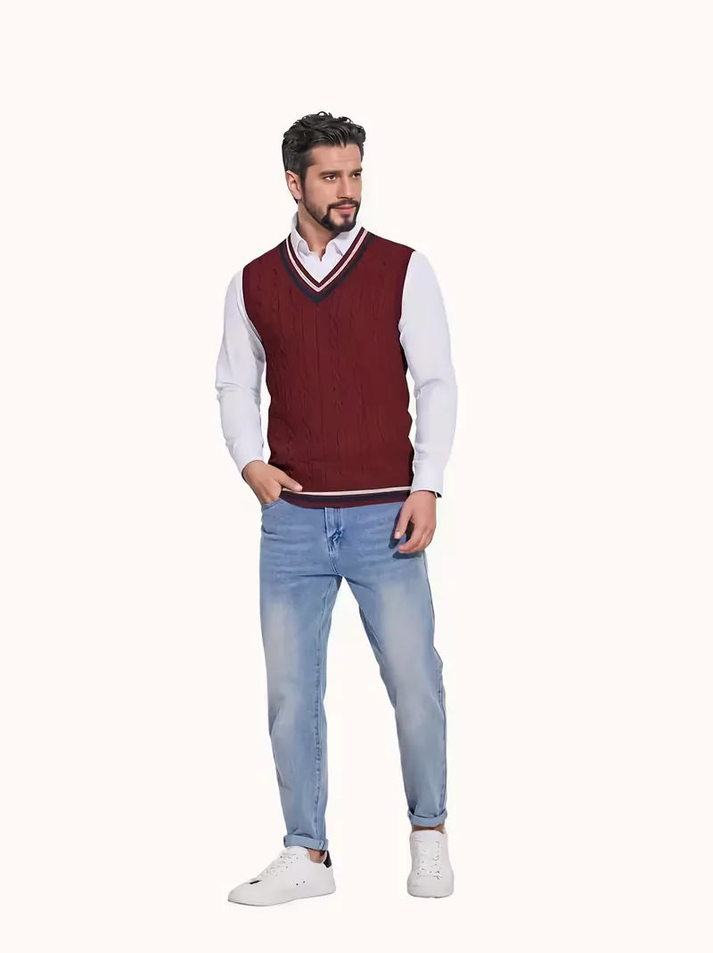 Sébastien - Pull Classique Torsadé Sans Manches