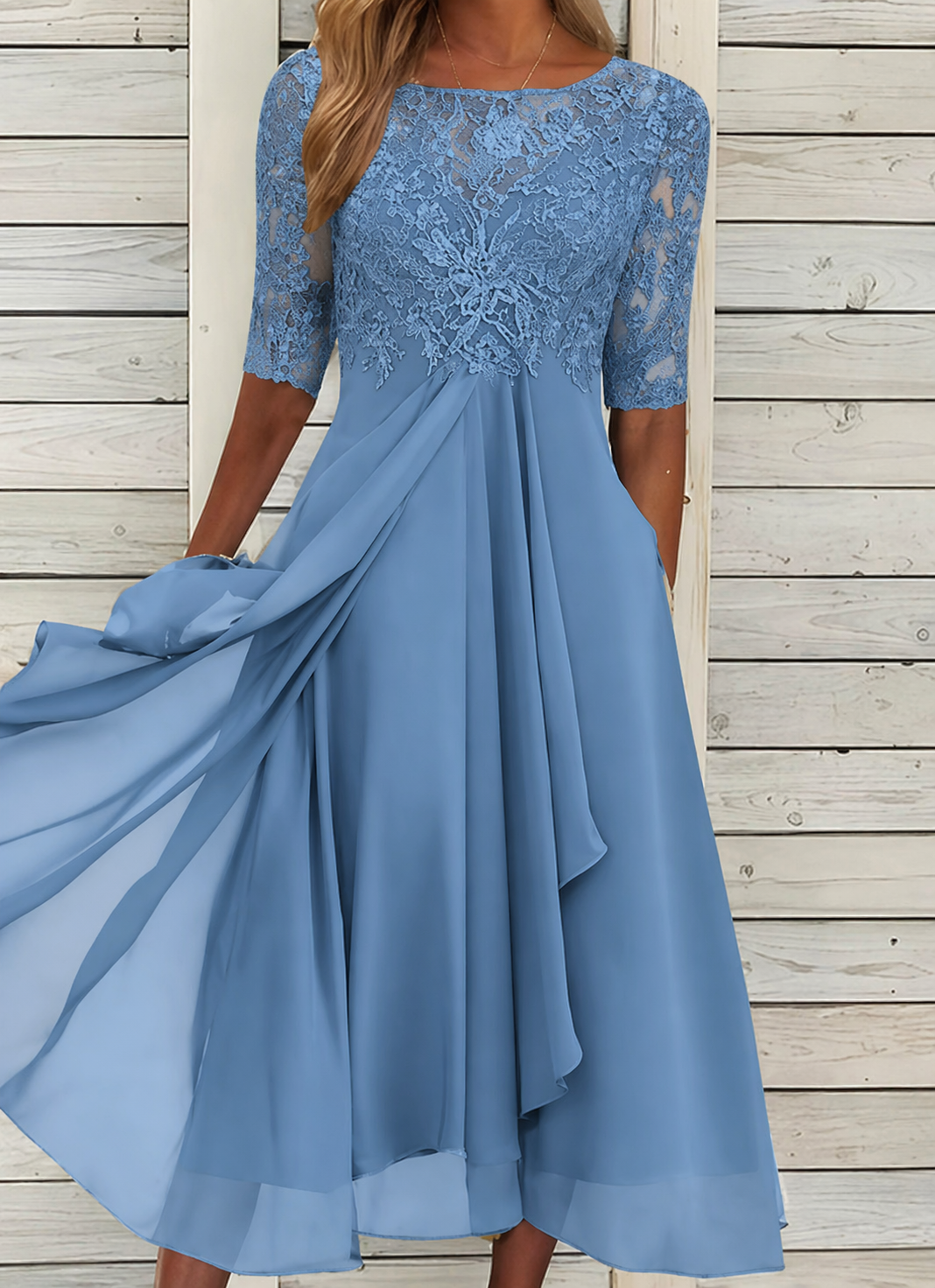 Robe Longue Femme en Dentelle de Cérémonie - Sophie