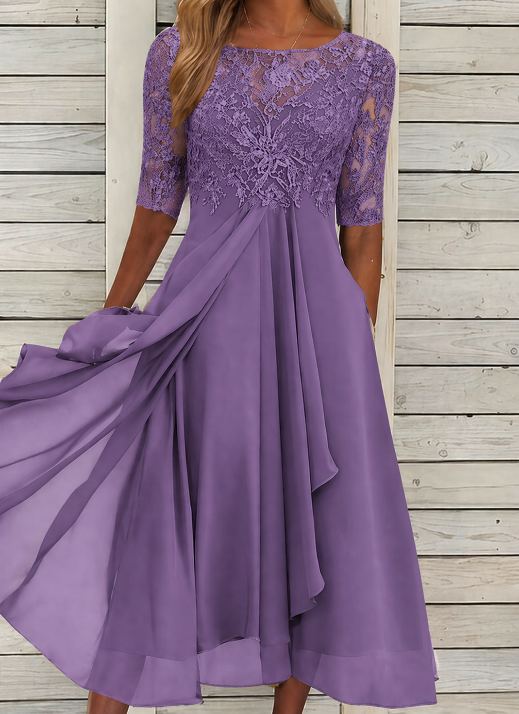 Robe Longue Femme en Dentelle de Cérémonie - Sophie