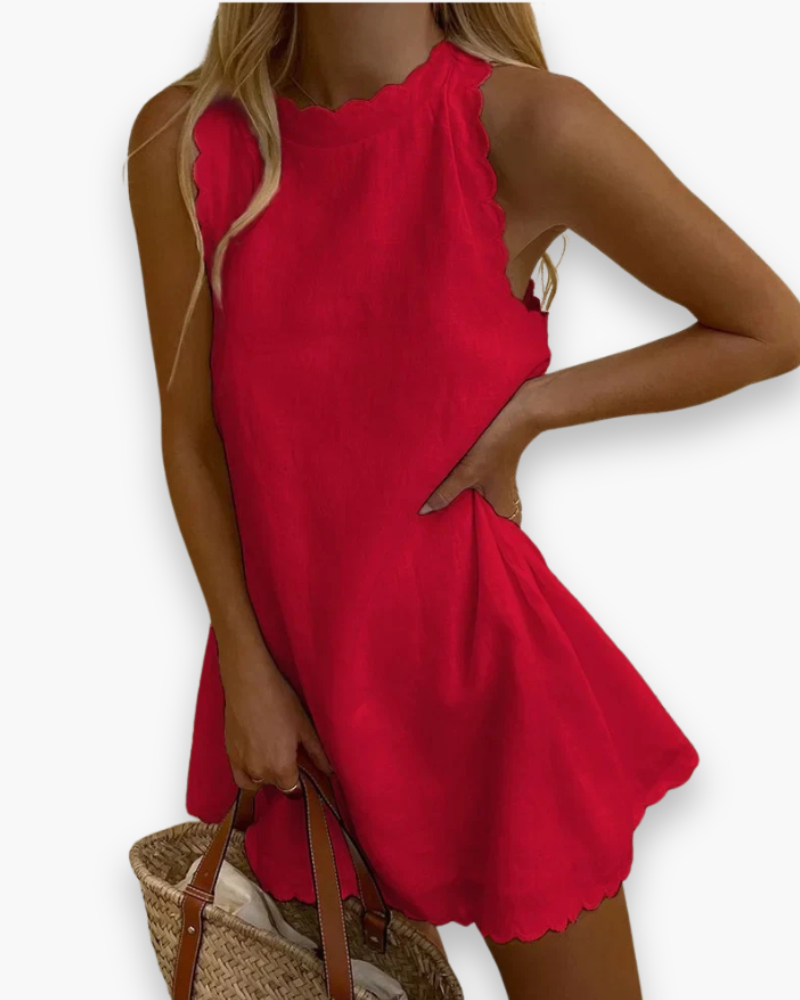 Robe ondulée élégante des femmes | Mini robe d'été-3