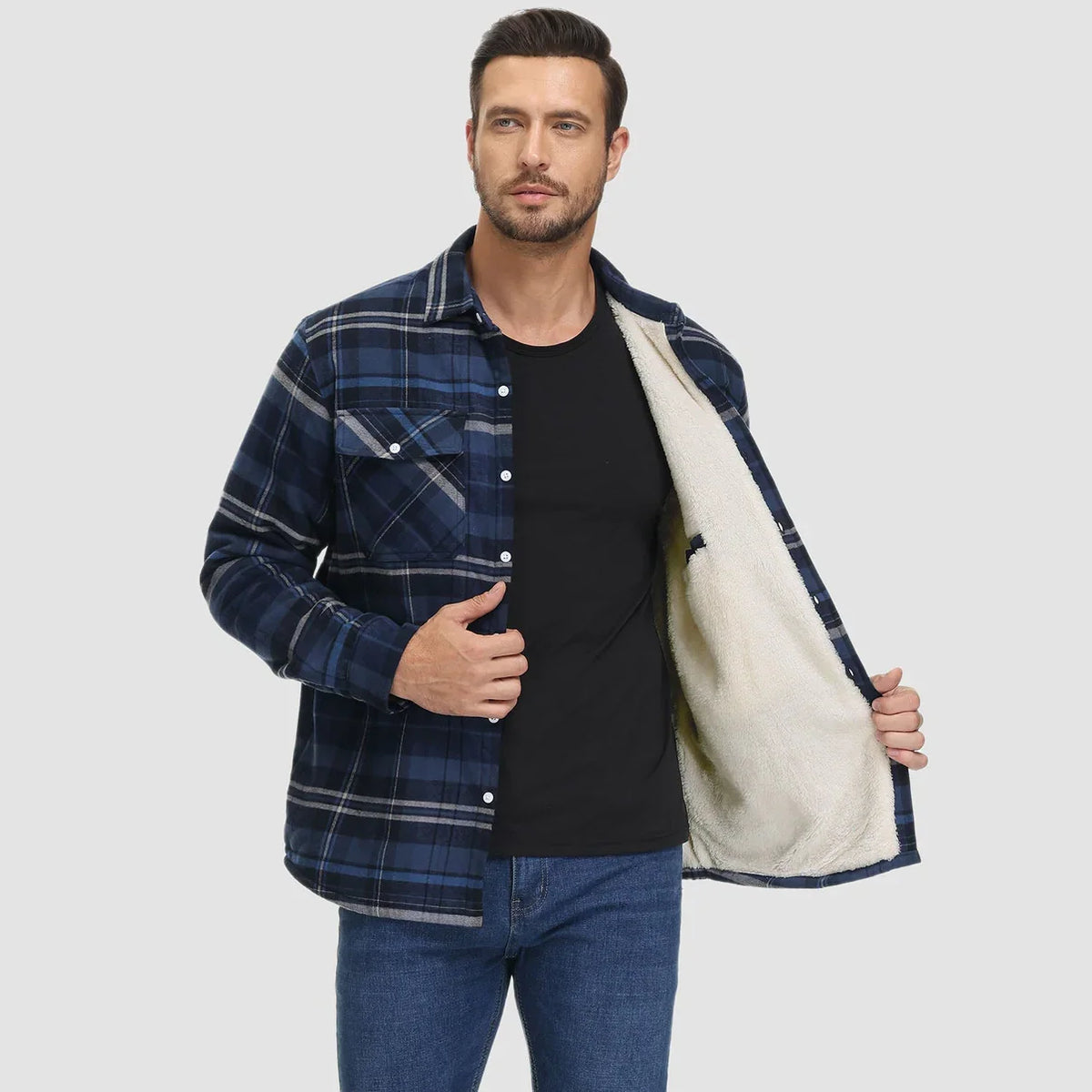Thomas - Surchemise Chic Écossaise Sherpa