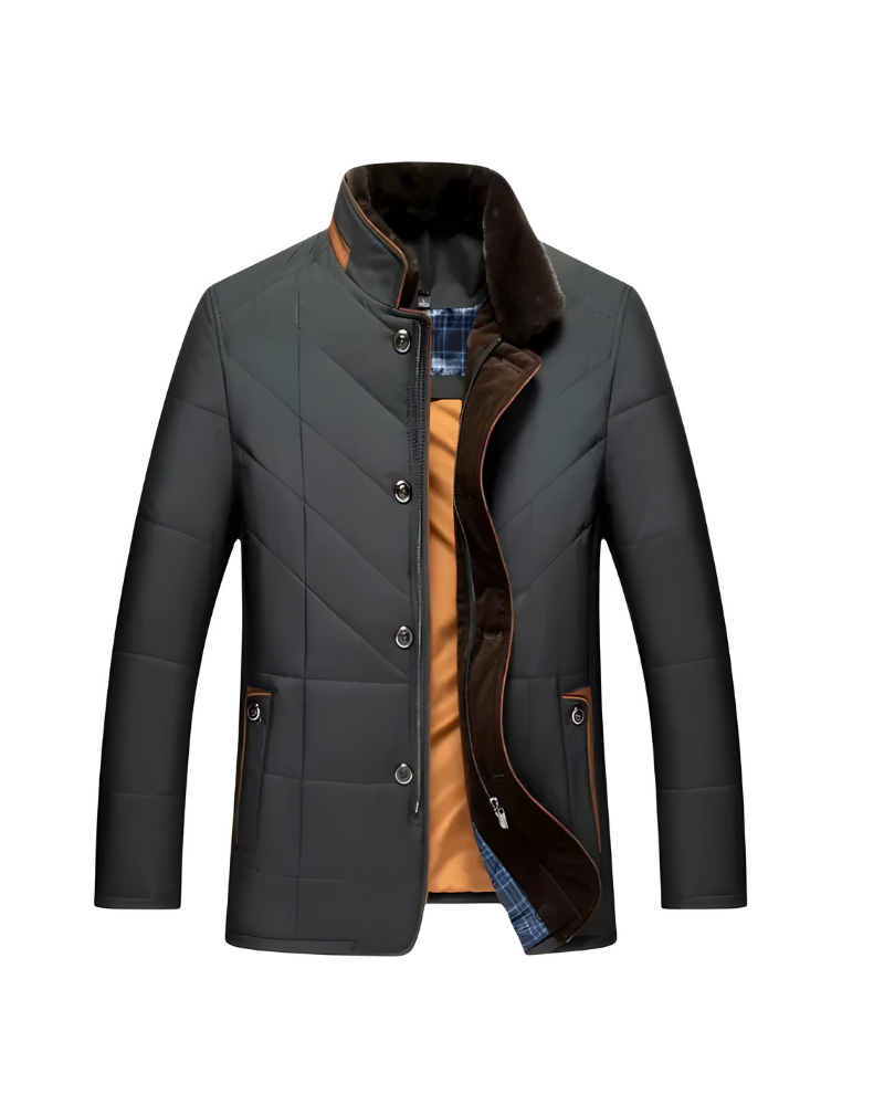 Nicolas - Veste Élégante Matelassée Col Fourrure