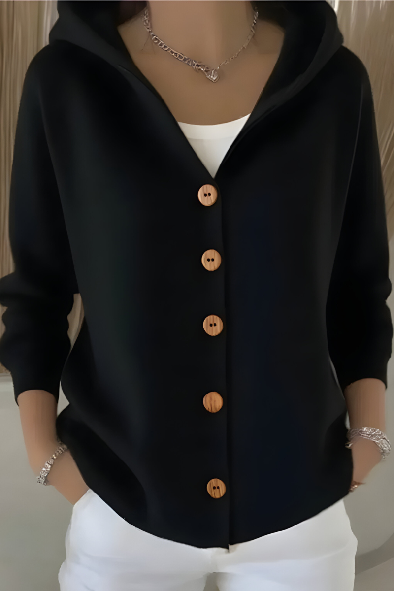 Marguerite - Cardigan Chic Boutonné à Capuche