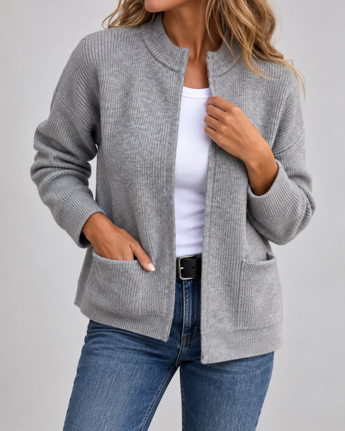 Isabelle - Cardigan Élégant Zippé Oversize