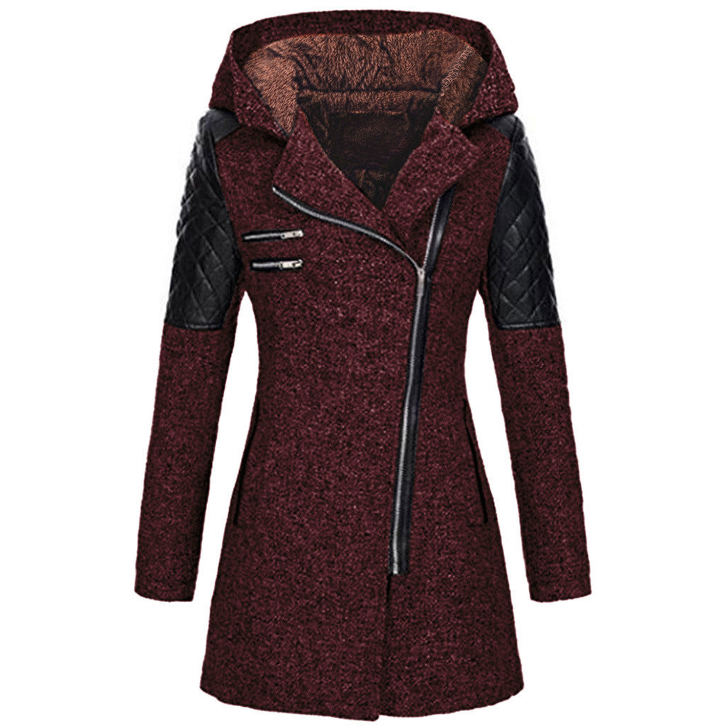 Manon - Manteau Élégant Long Zippé Asymétrique