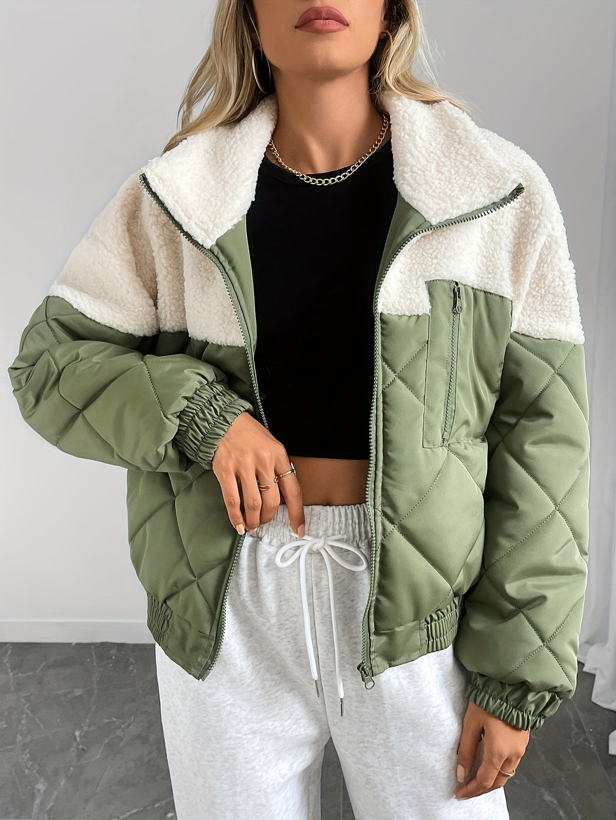 Monique - Doudoune Chic Matelassée Teddy