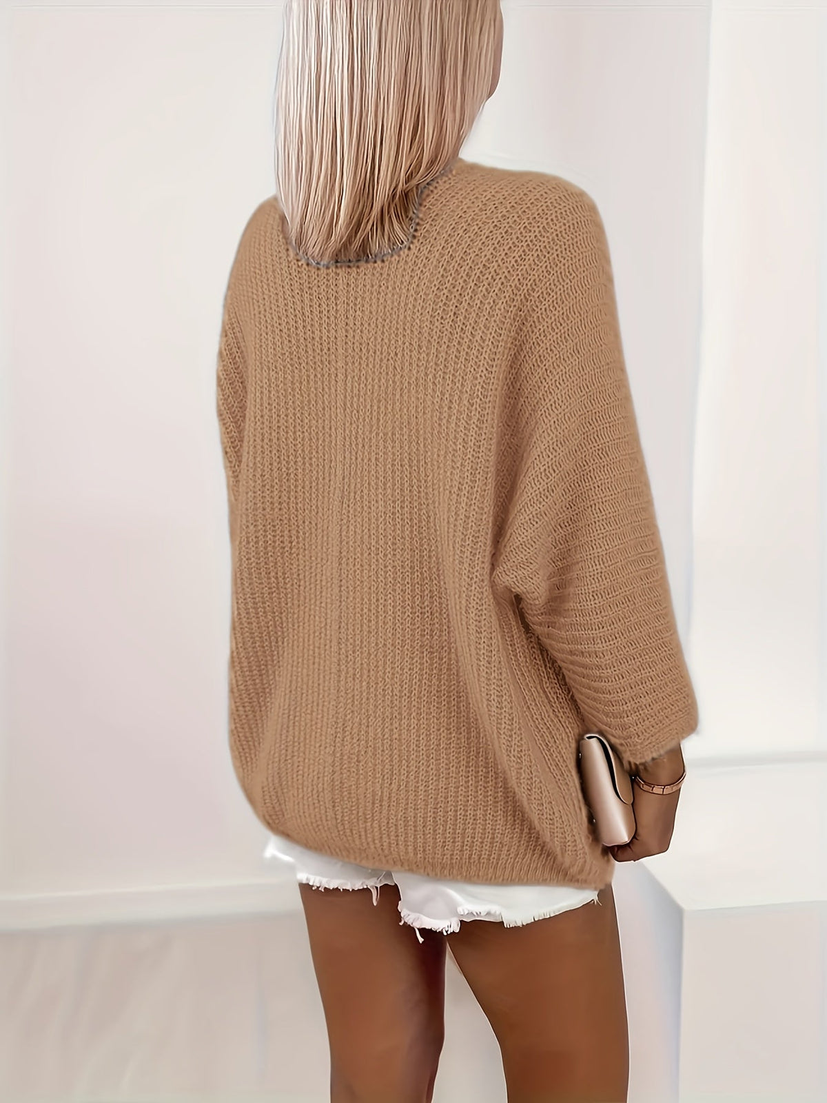 Karine - Cardigan Élégant Oversize Grosse Maille