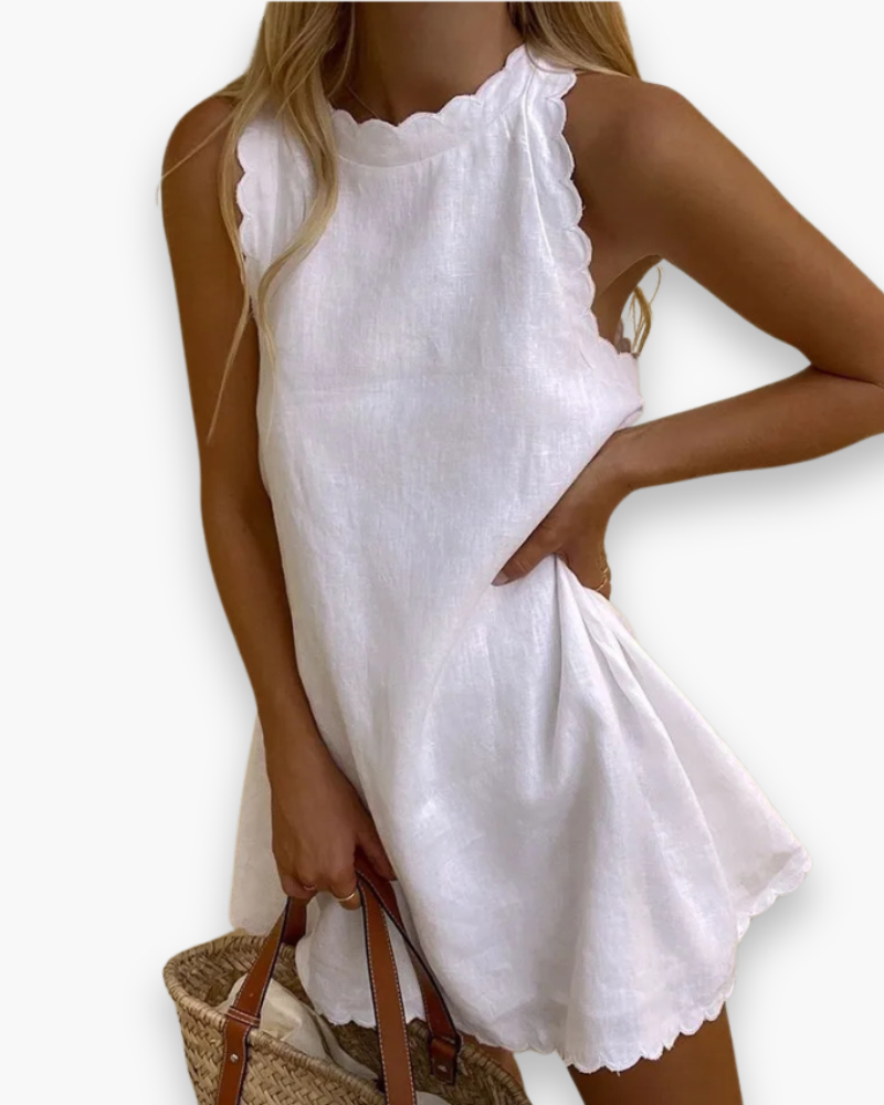 Robe ondulée élégante des femmes | Mini robe d'été-5