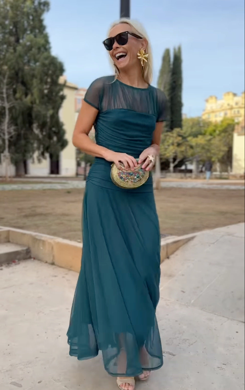 Robe Longue Femme en Mousseline Élégante - Delphine