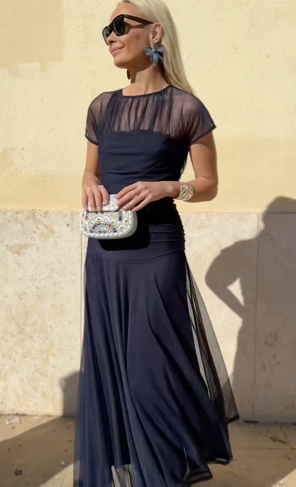 Robe Longue Femme en Mousseline Élégante - Delphine