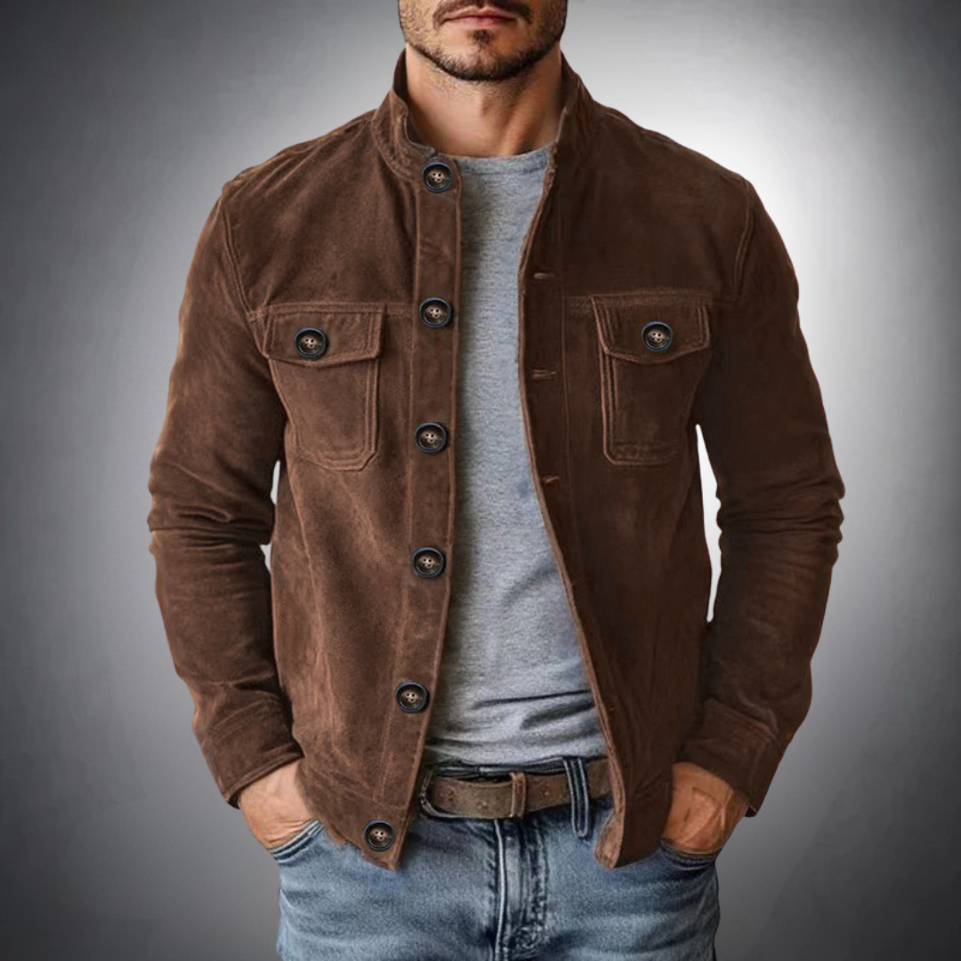 Sébastien - Veste Raffinée Daim Boutonnée