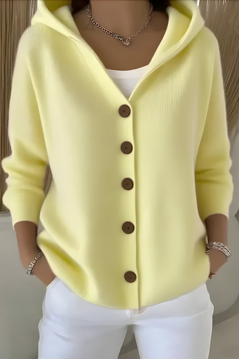 Marguerite - Cardigan Chic Boutonné à Capuche