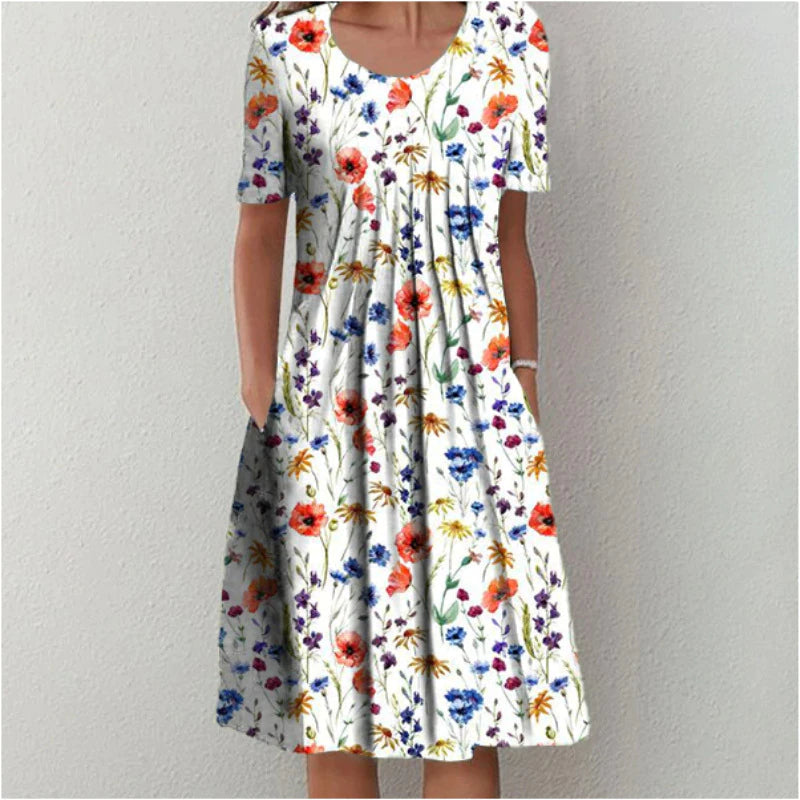 Chloé - Robe Évasée Fleurie Décontractée Femme