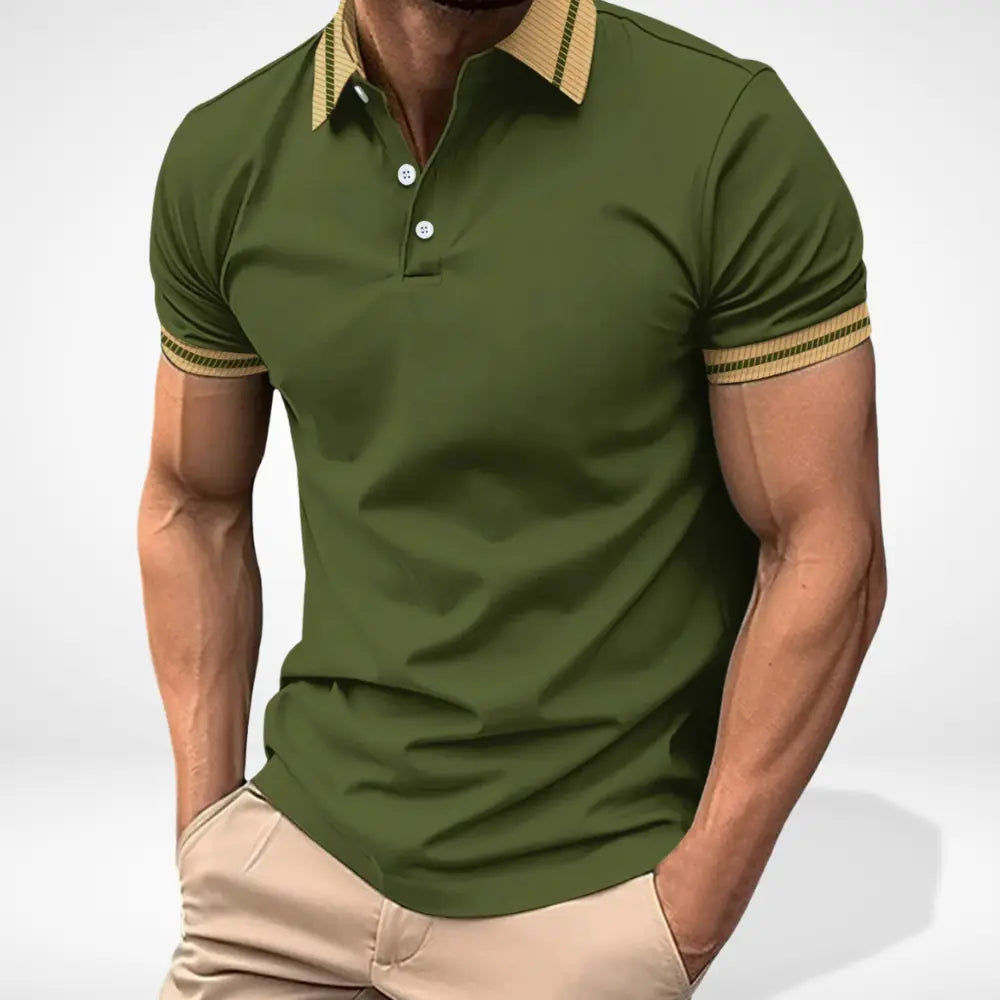 Enzo - Polo Manches Courtes Col Contrasté Homme