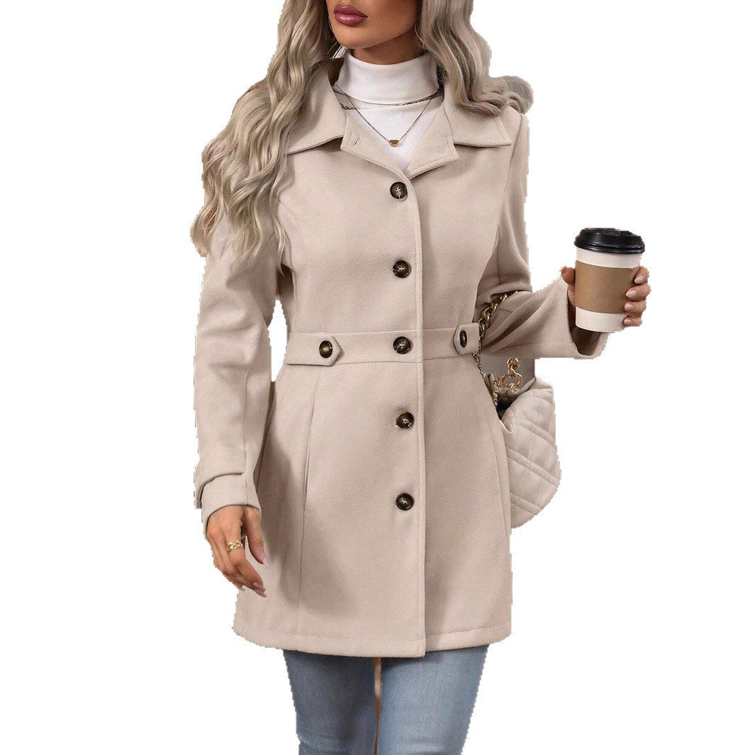 Karine | Manteau Élégant Mi-Long Laine