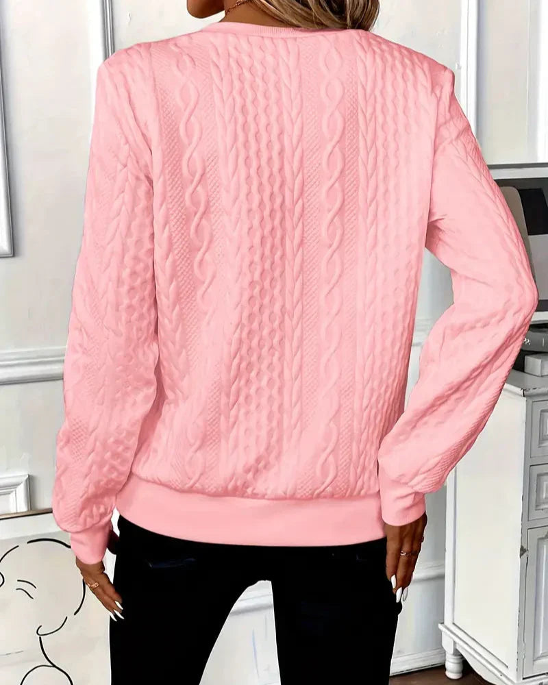 Caroline - Pull Élégant Zippé Grosse Maille