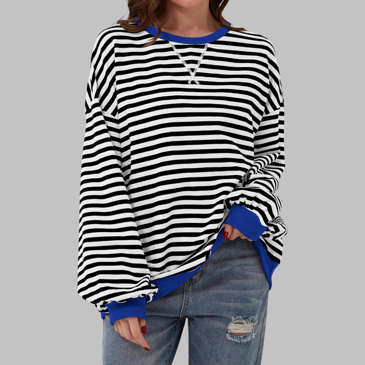 Priya - Pull Chic Rayé Col Rond