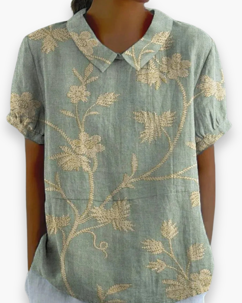 Mesdames Blouse de chemise à pression florale ludique | Librement-1