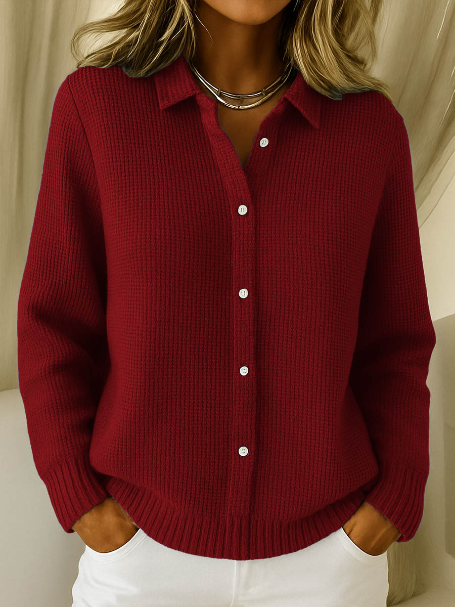Caroline - Pull Élégant Oversize Boutonné