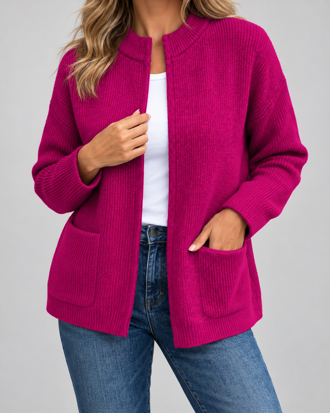 Isabelle - Cardigan Élégant Zippé Oversize